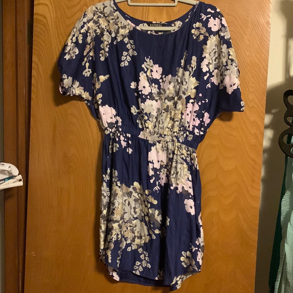 Floral navy dress